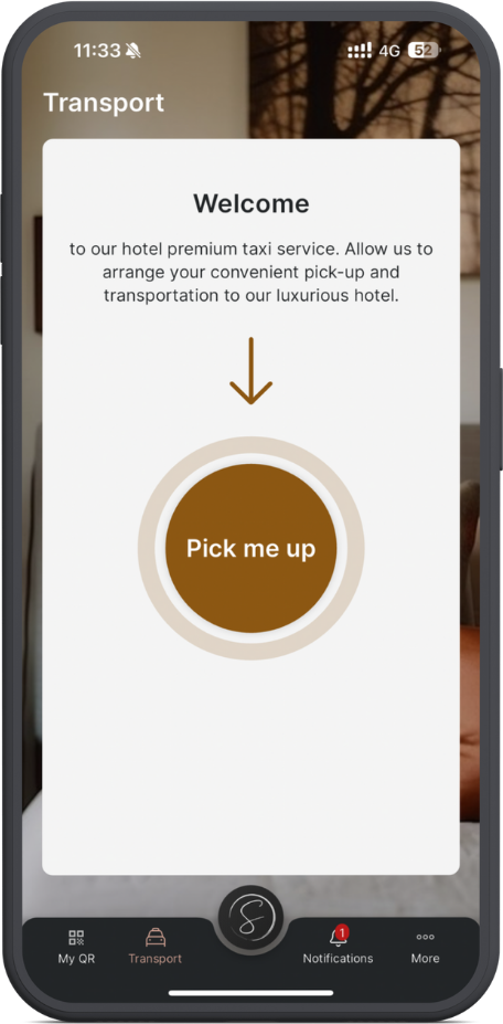 SupremeStay guest app on a smartphone